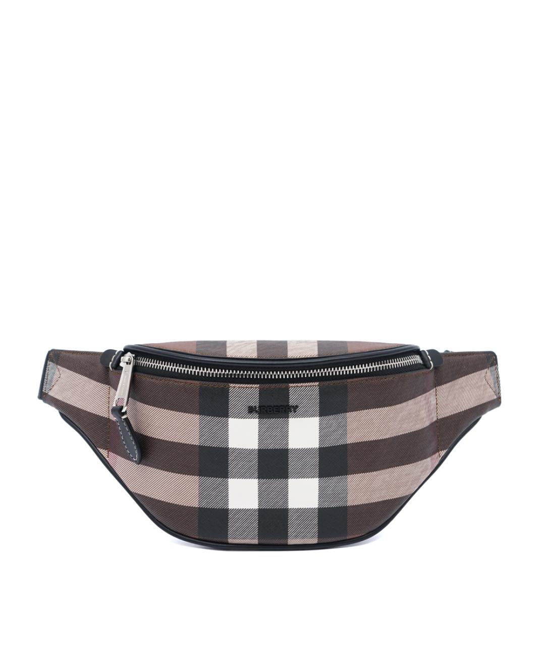 BURBERRY Коричневая кожаная поясная сумка, фото 9