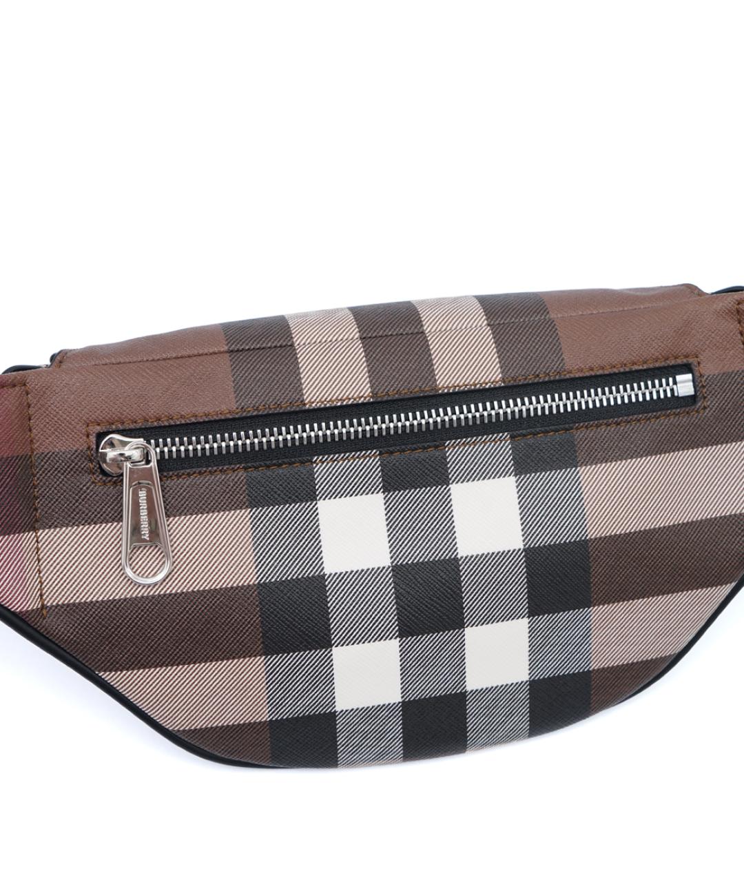 BURBERRY Коричневая кожаная поясная сумка, фото 4