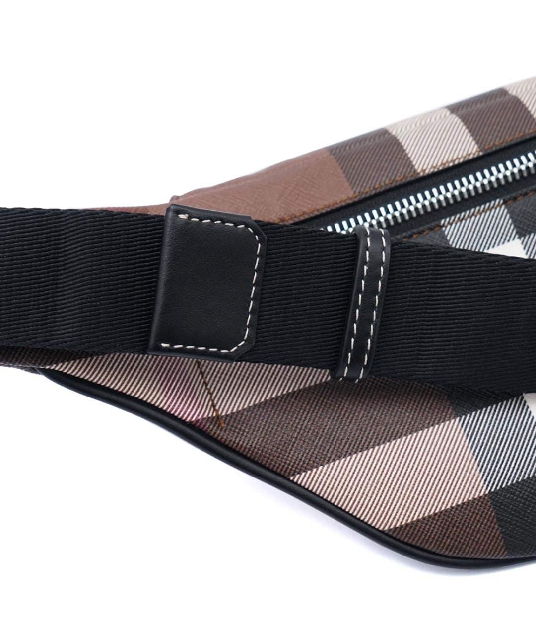 BURBERRY Коричневая кожаная поясная сумка, фото 6