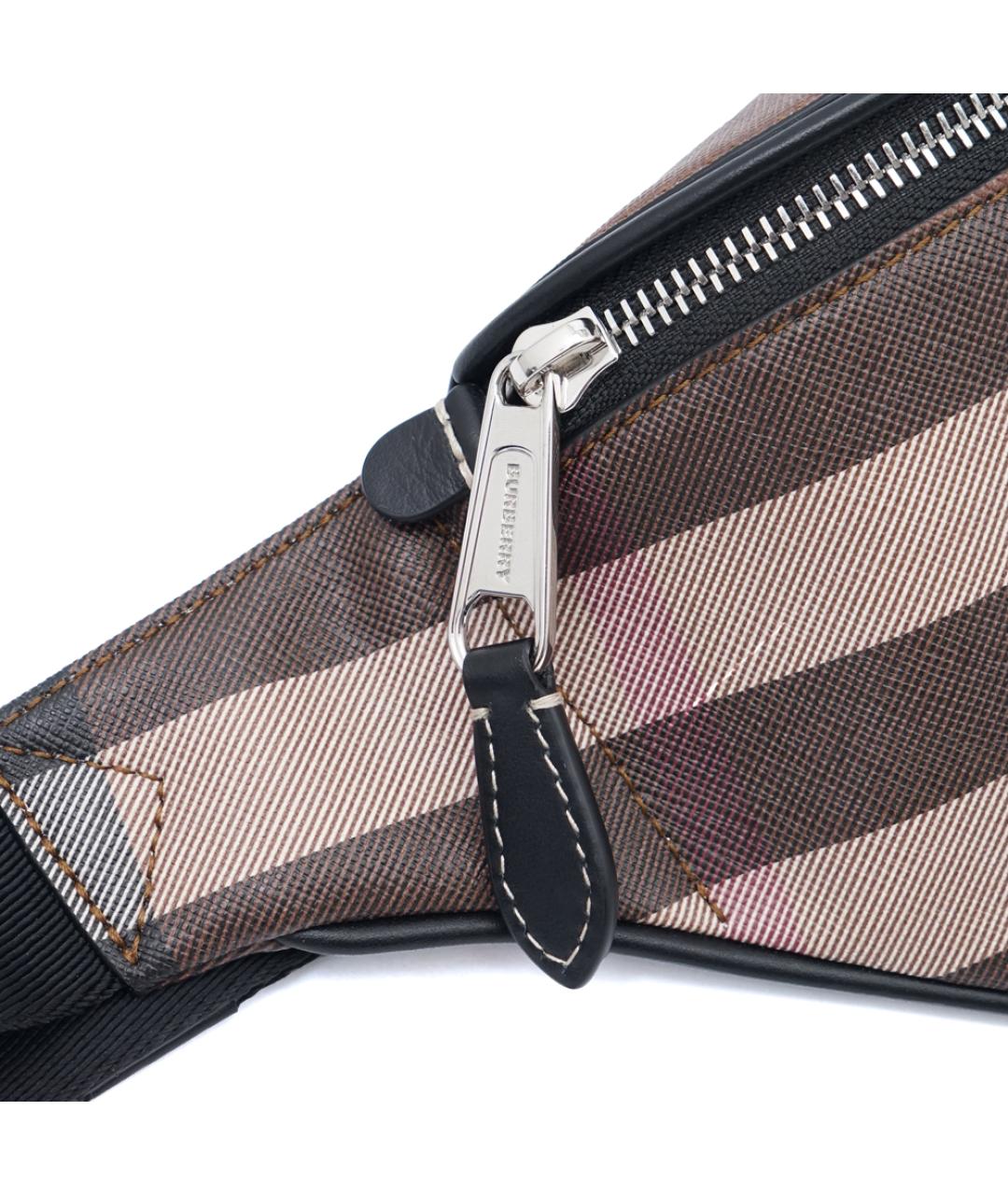 BURBERRY Коричневая кожаная поясная сумка, фото 3