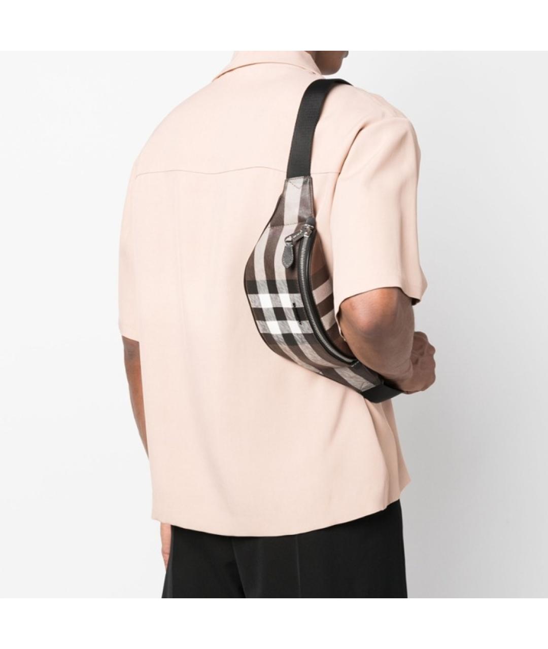 BURBERRY Коричневая кожаная поясная сумка, фото 8