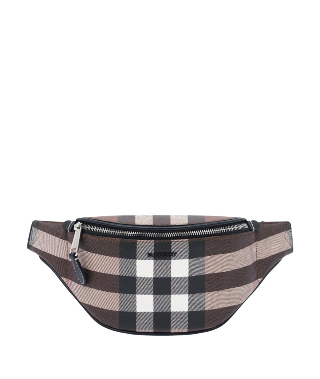 BURBERRY Коричневая кожаная поясная сумка, фото 1