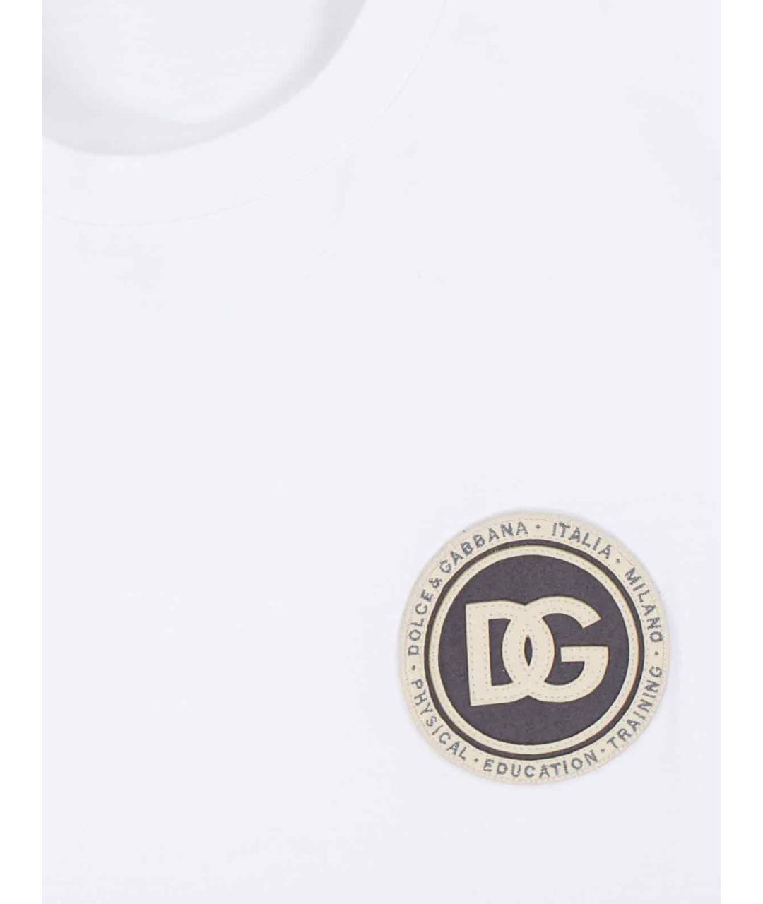 DOLCE&GABBANA Белая хлопковая футболка, фото 3