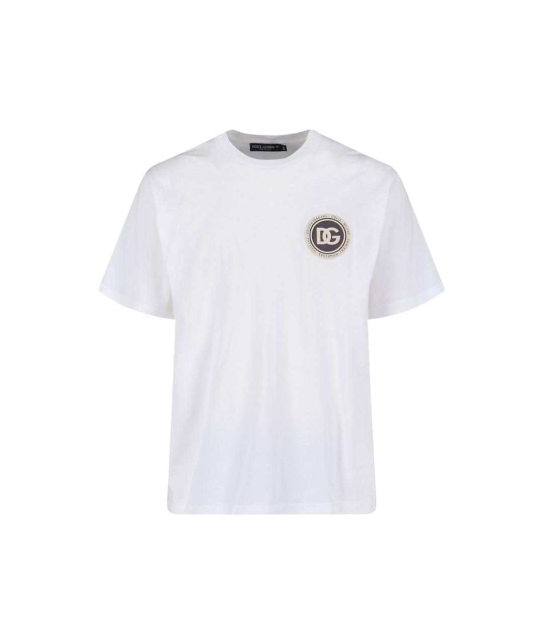DOLCE&GABBANA Белая хлопковая футболка, фото 1