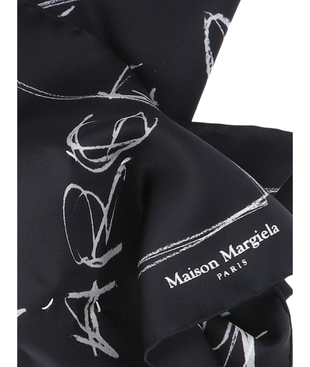MAISON MARGIELA Черный шелковый шарф, фото 3