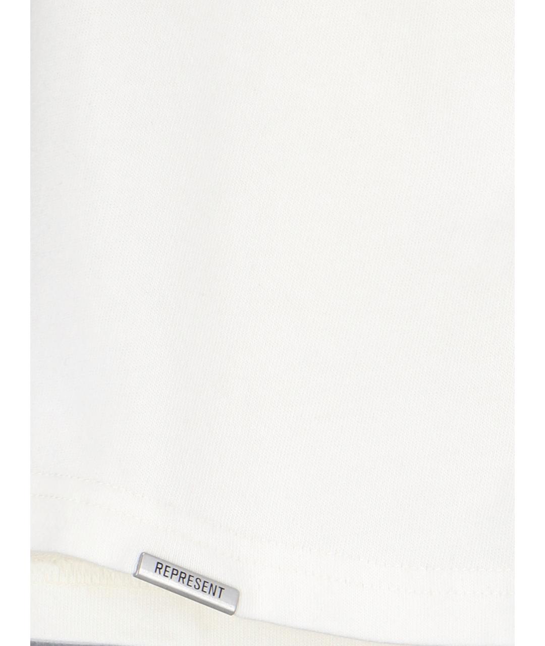 REPRESENT Белая хлопковая футболка, фото 3
