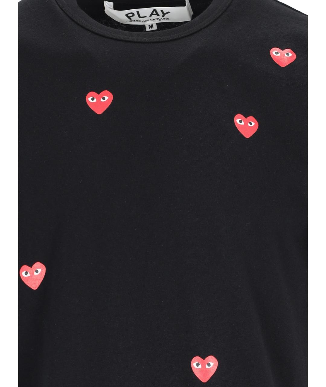 COMME DES GARÇONS PLAY Черная хлопковая футболка, фото 3