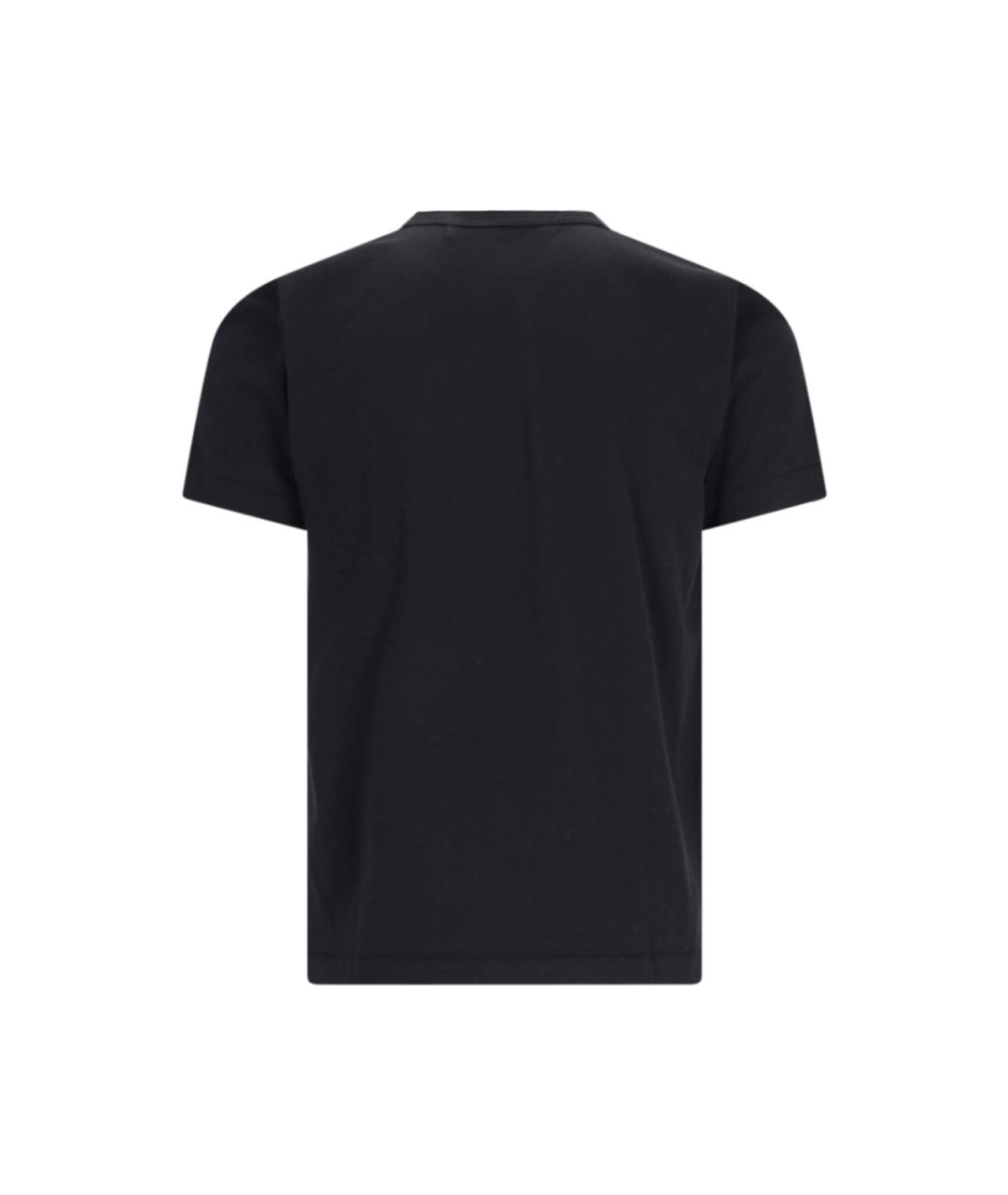 COMME DES GARÇONS PLAY Черная хлопковая футболка, фото 2