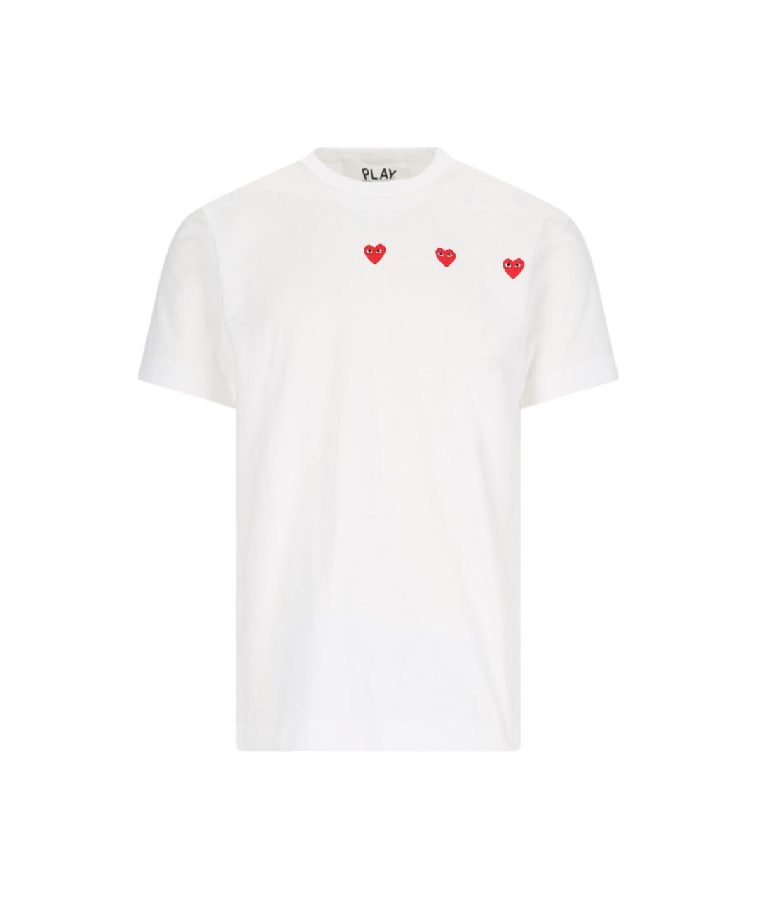 COMME DES GARÇONS PLAY Белая хлопковая футболка, фото 1