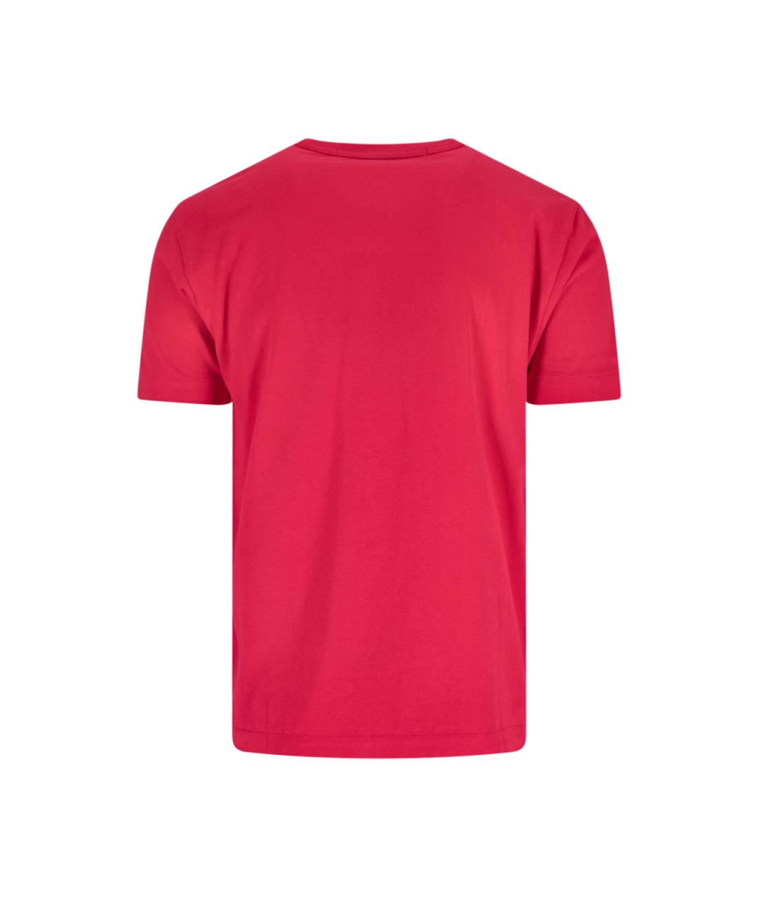 COMME DES GARÇONS PLAY Красная хлопковая футболка, фото 2