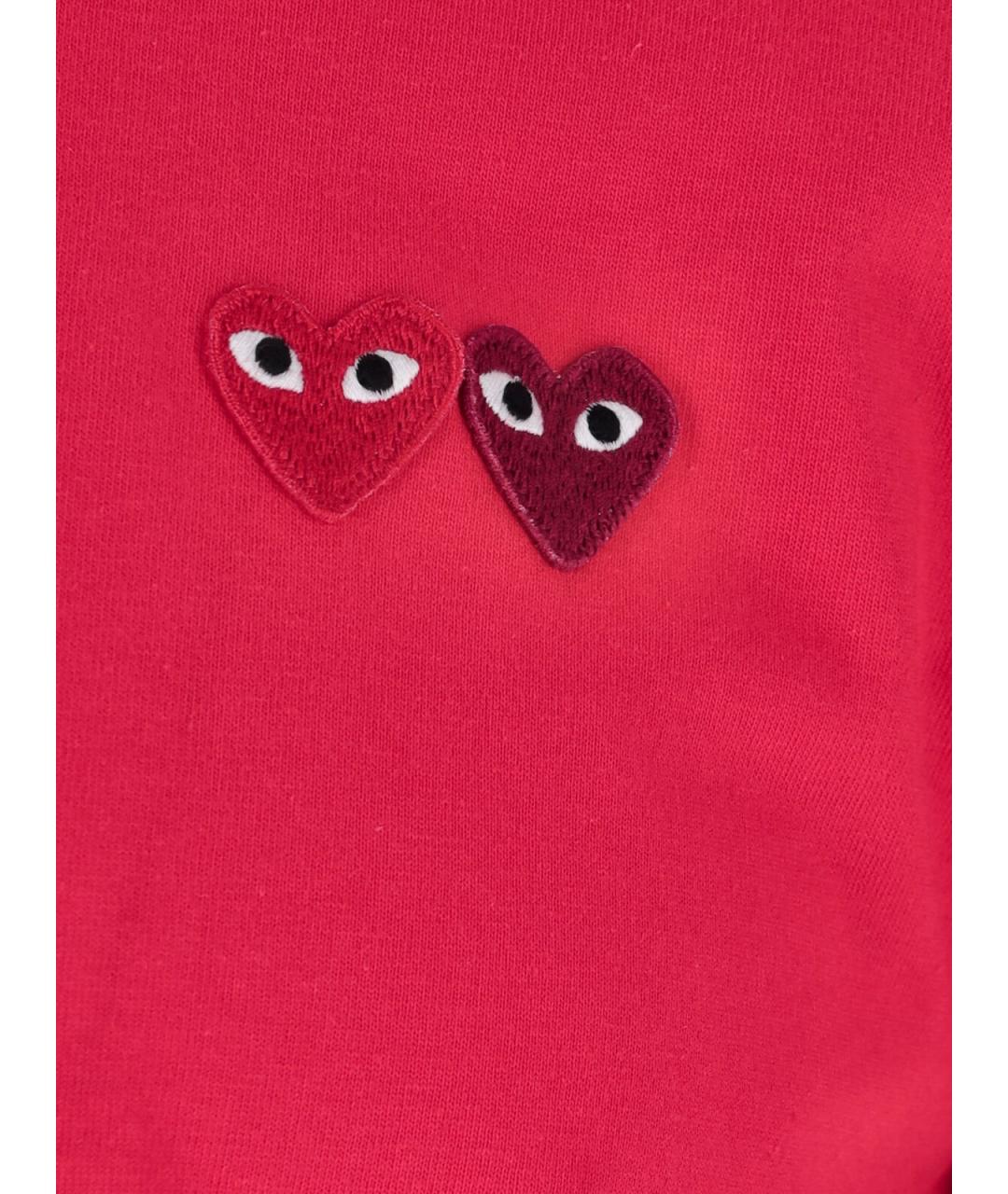 COMME DES GARÇONS PLAY Красная хлопковая футболка, фото 3