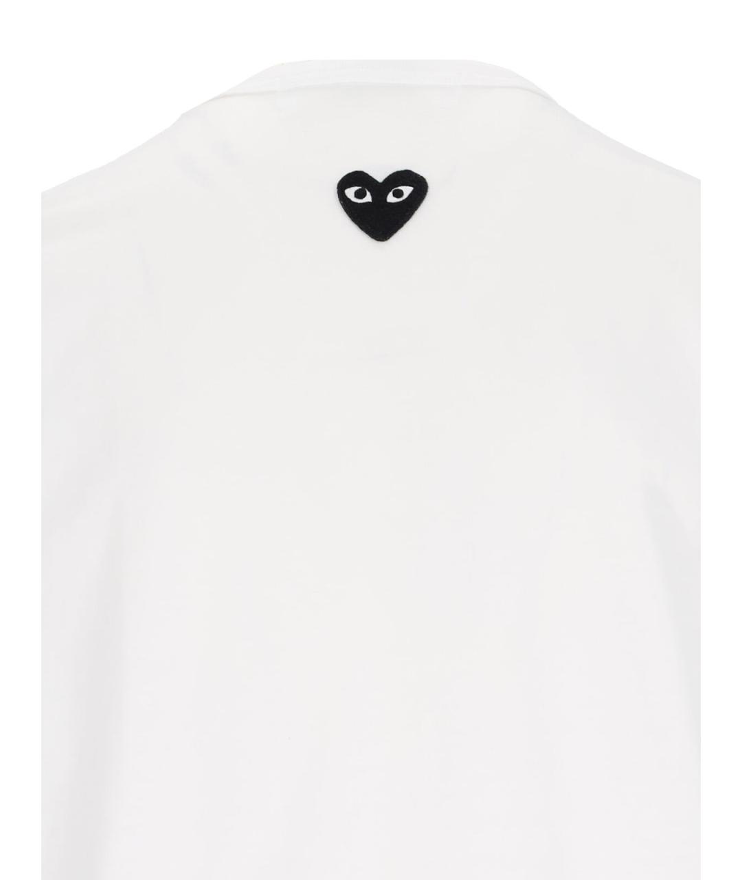 COMME DES GARÇONS PLAY Белая хлопковая футболка, фото 3