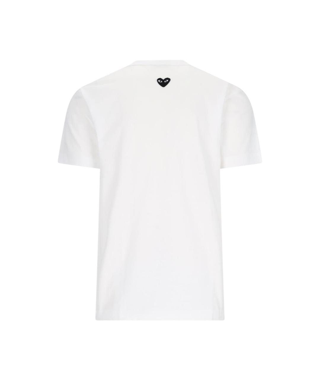 COMME DES GARÇONS PLAY Белая хлопковая футболка, фото 2