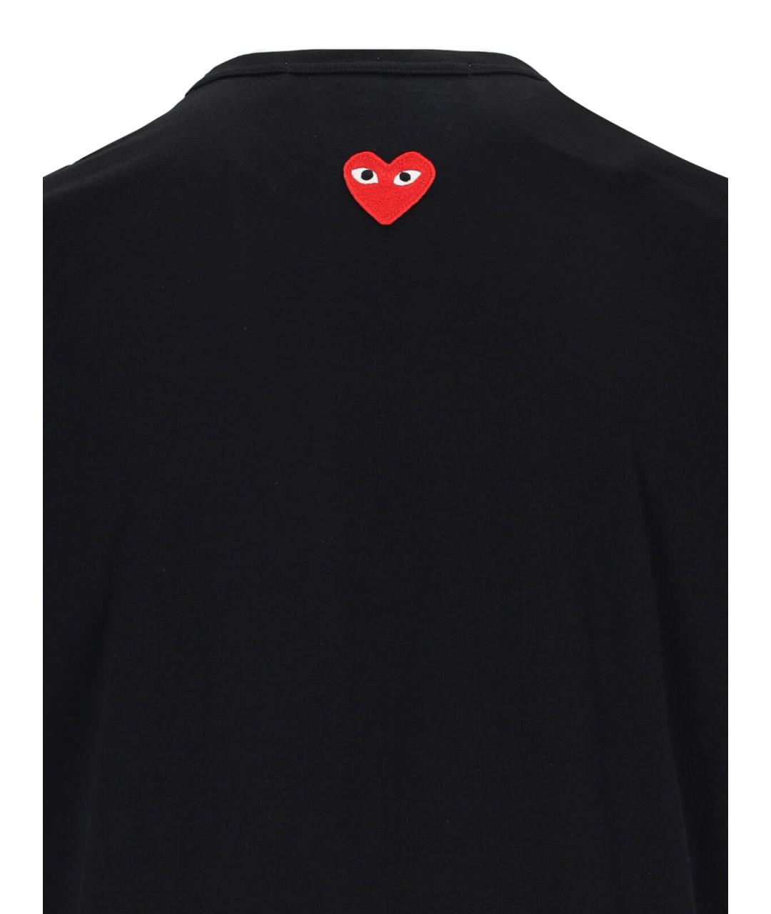 COMME DES GARÇONS PLAY Черная хлопковая футболка, фото 3