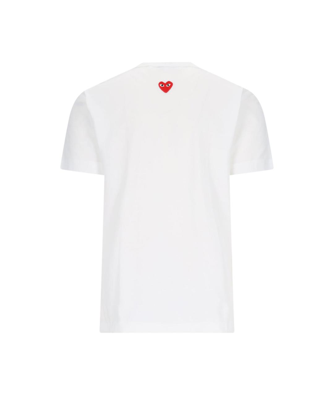 COMME DES GARÇONS PLAY Белая хлопковая футболка, фото 2