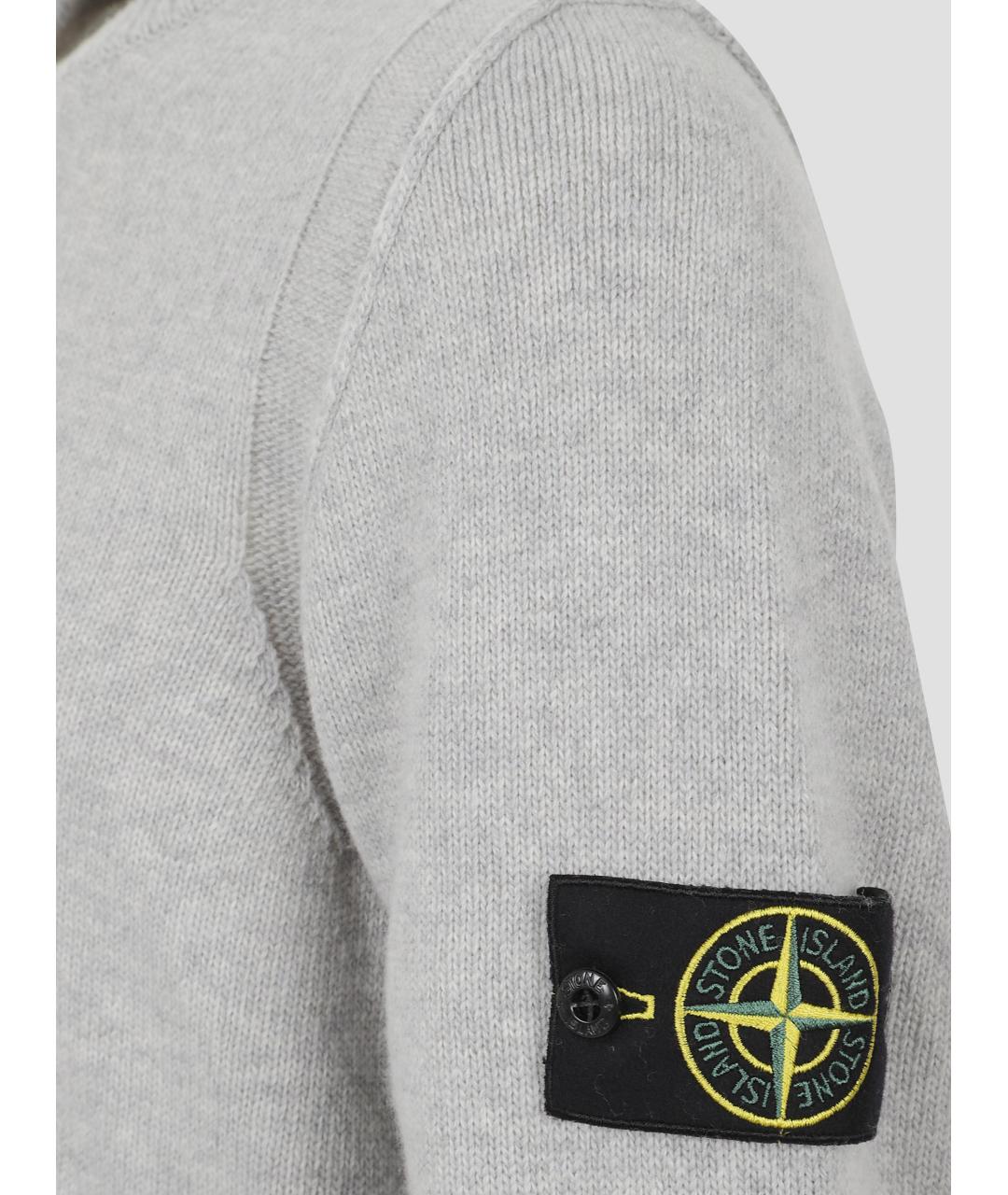STONE ISLAND Серый шерстяной джемпер / свитер, фото 2