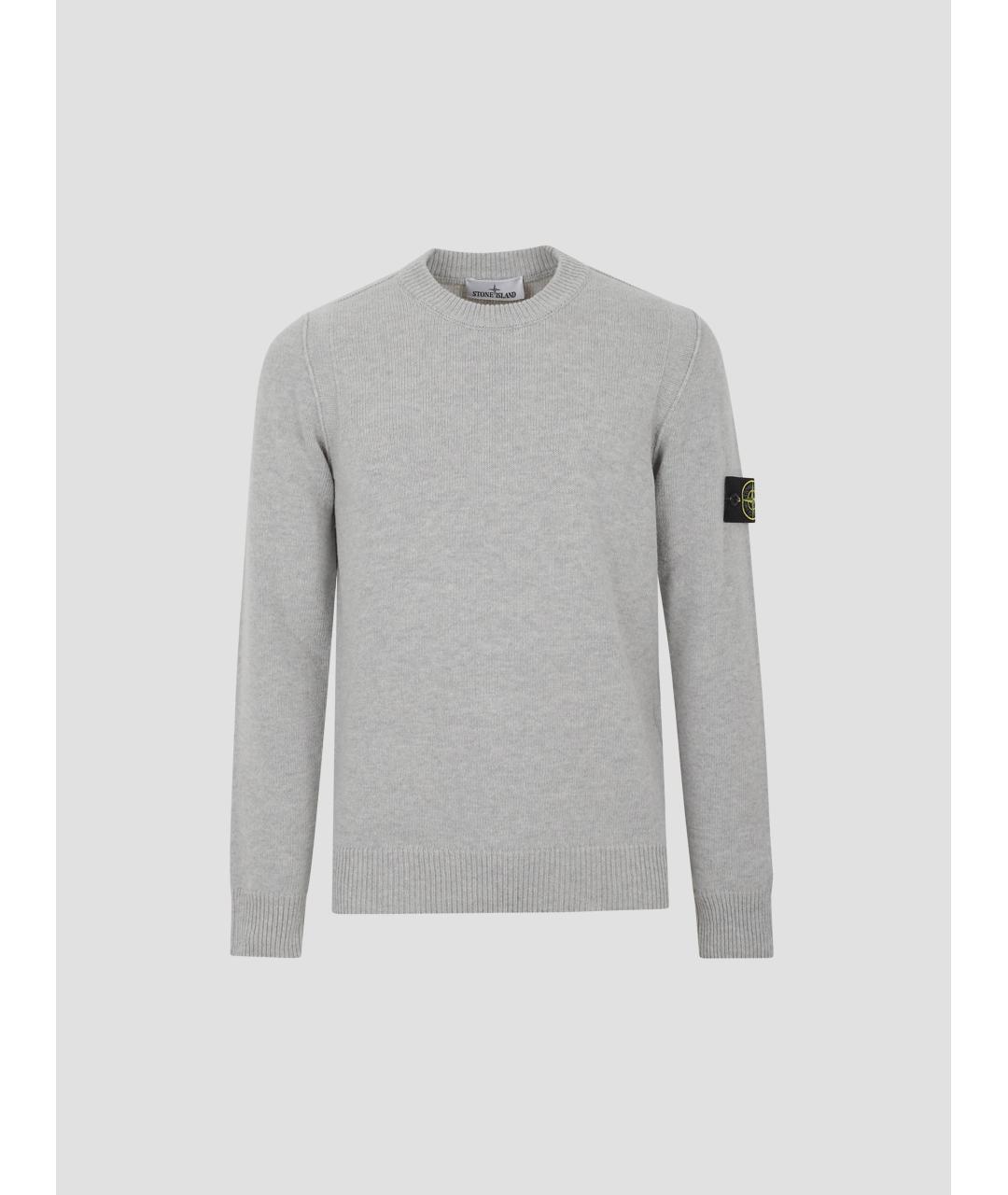 STONE ISLAND Серый шерстяной джемпер / свитер, фото 4