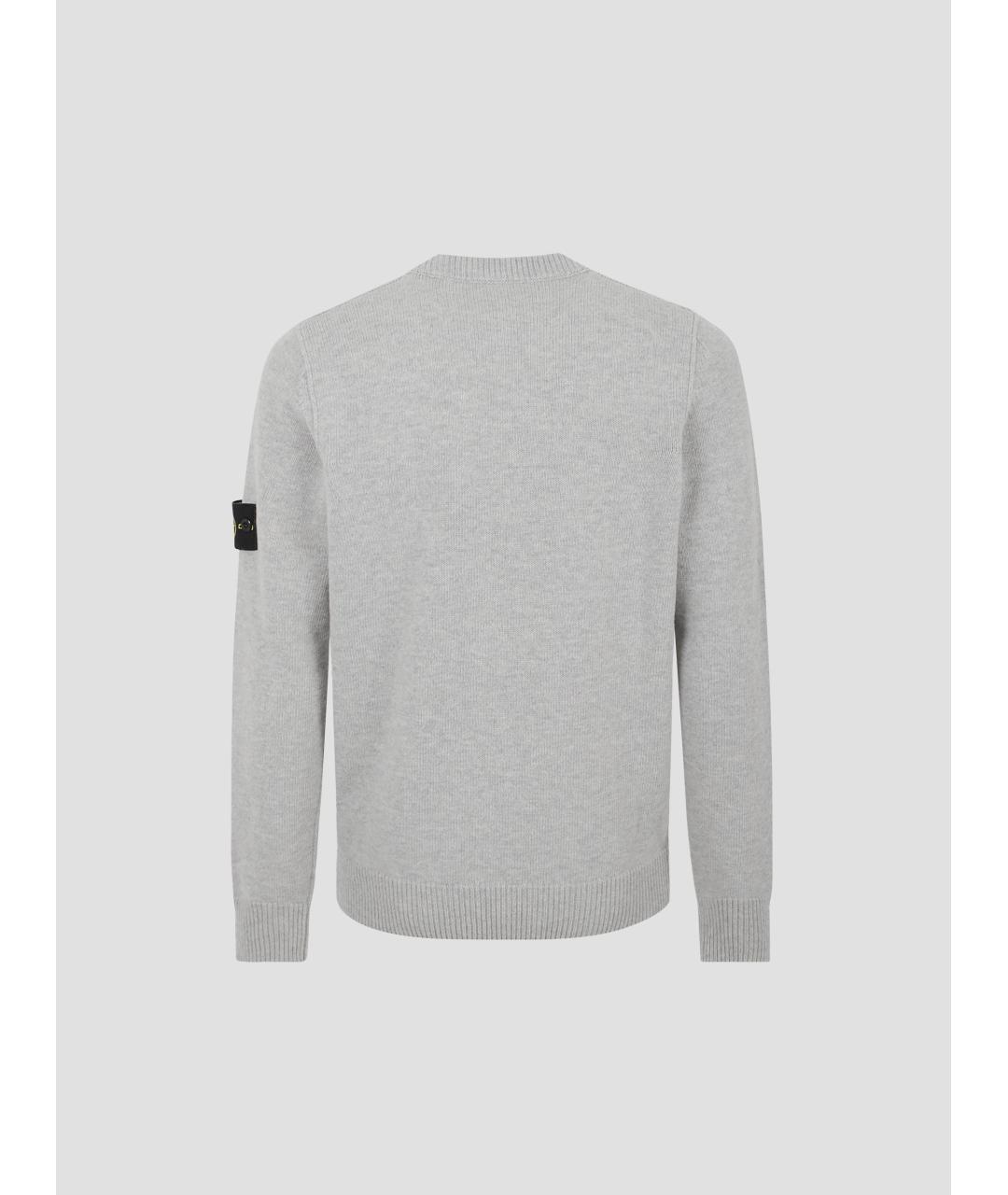STONE ISLAND Серый шерстяной джемпер / свитер, фото 3