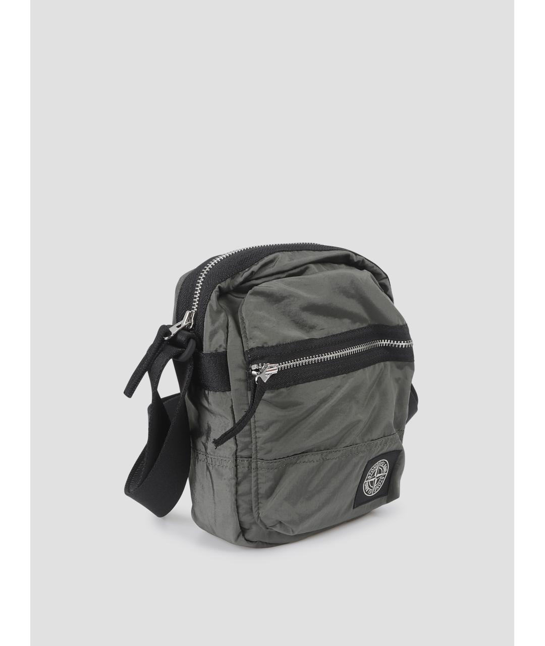 STONE ISLAND Зеленая тканевая сумка на плечо, фото 2