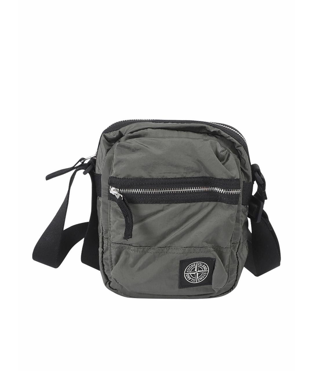 STONE ISLAND Зеленая тканевая сумка на плечо, фото 1