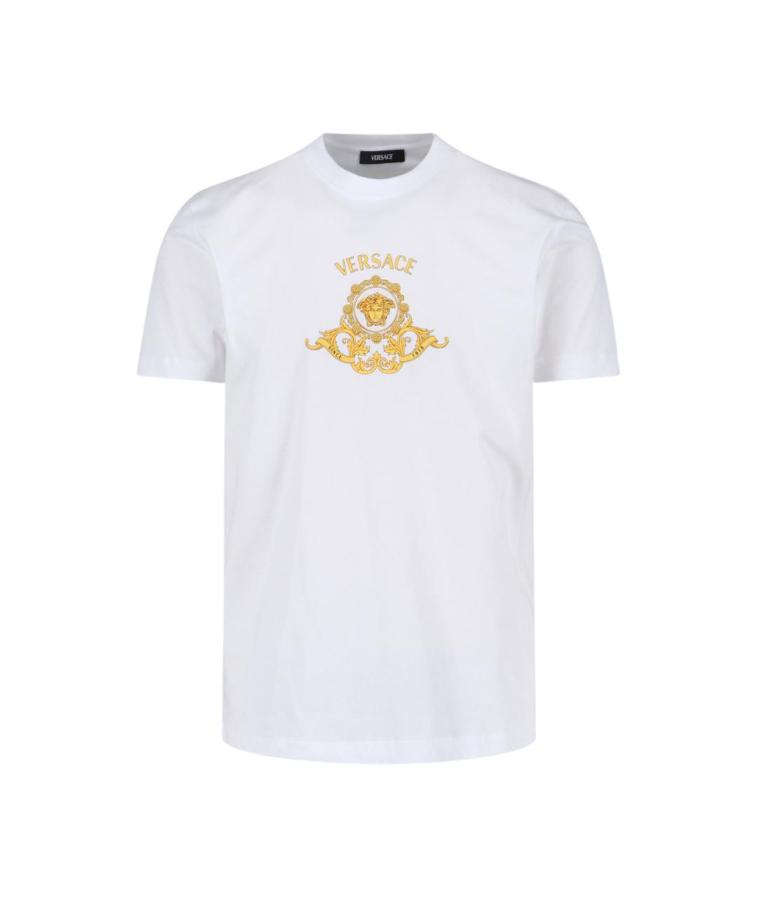 VERSACE Белая хлопковая футболка, фото 1