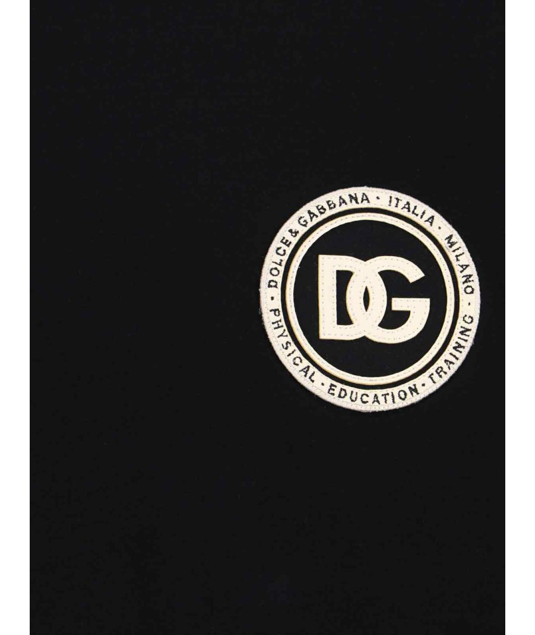 DOLCE&GABBANA Черная хлопковая футболка, фото 3