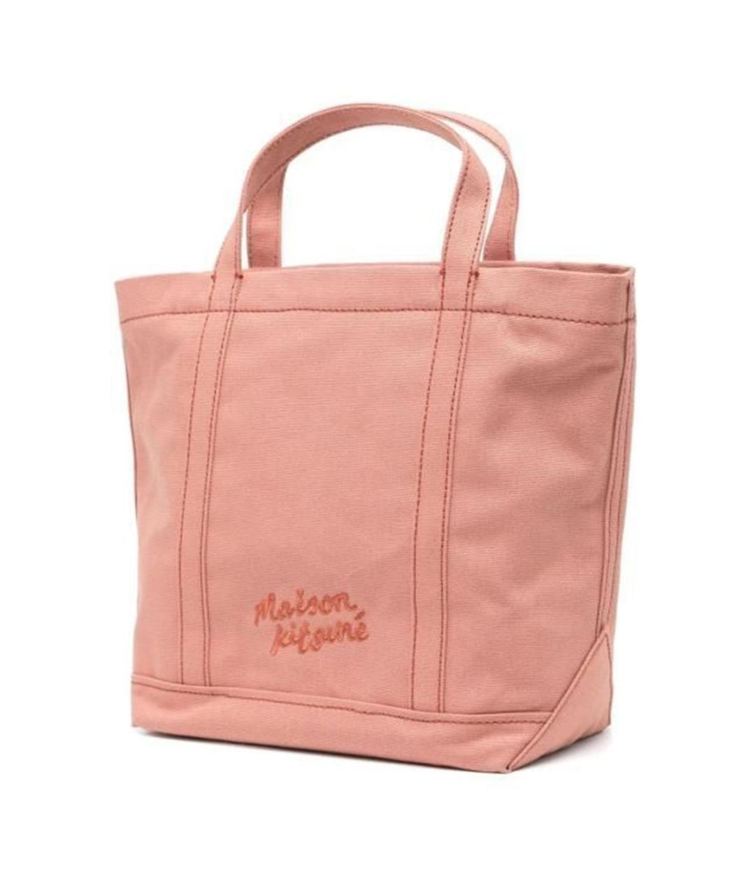 MAISON KITSUNE Розовая тканевая сумка тоут, фото 2