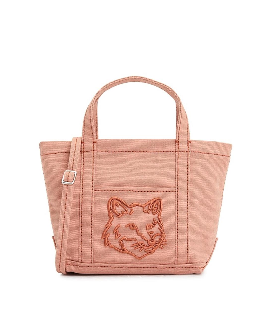 MAISON KITSUNE Розовая тканевая сумка тоут, фото 1