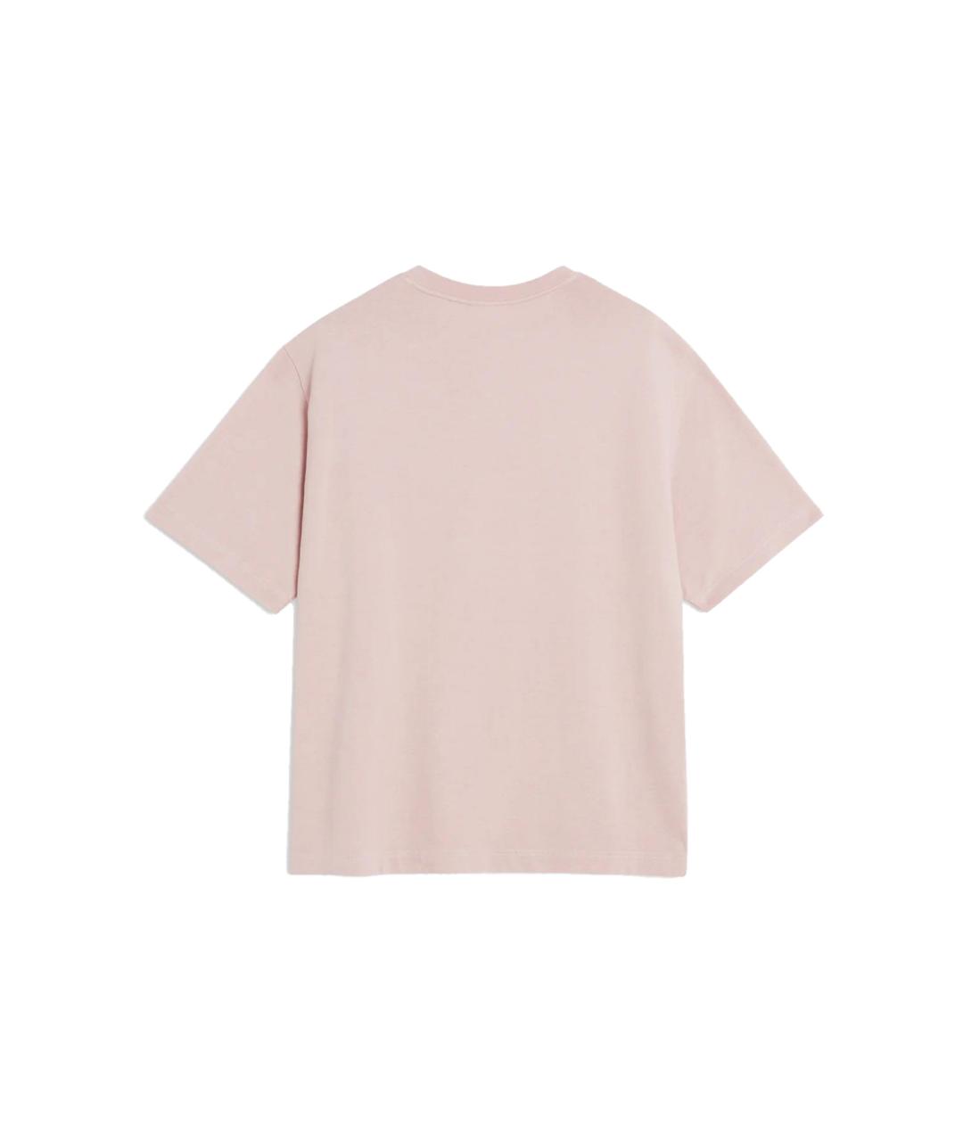 MAISON KITSUNE Розовая хлопковая футболка, фото 2