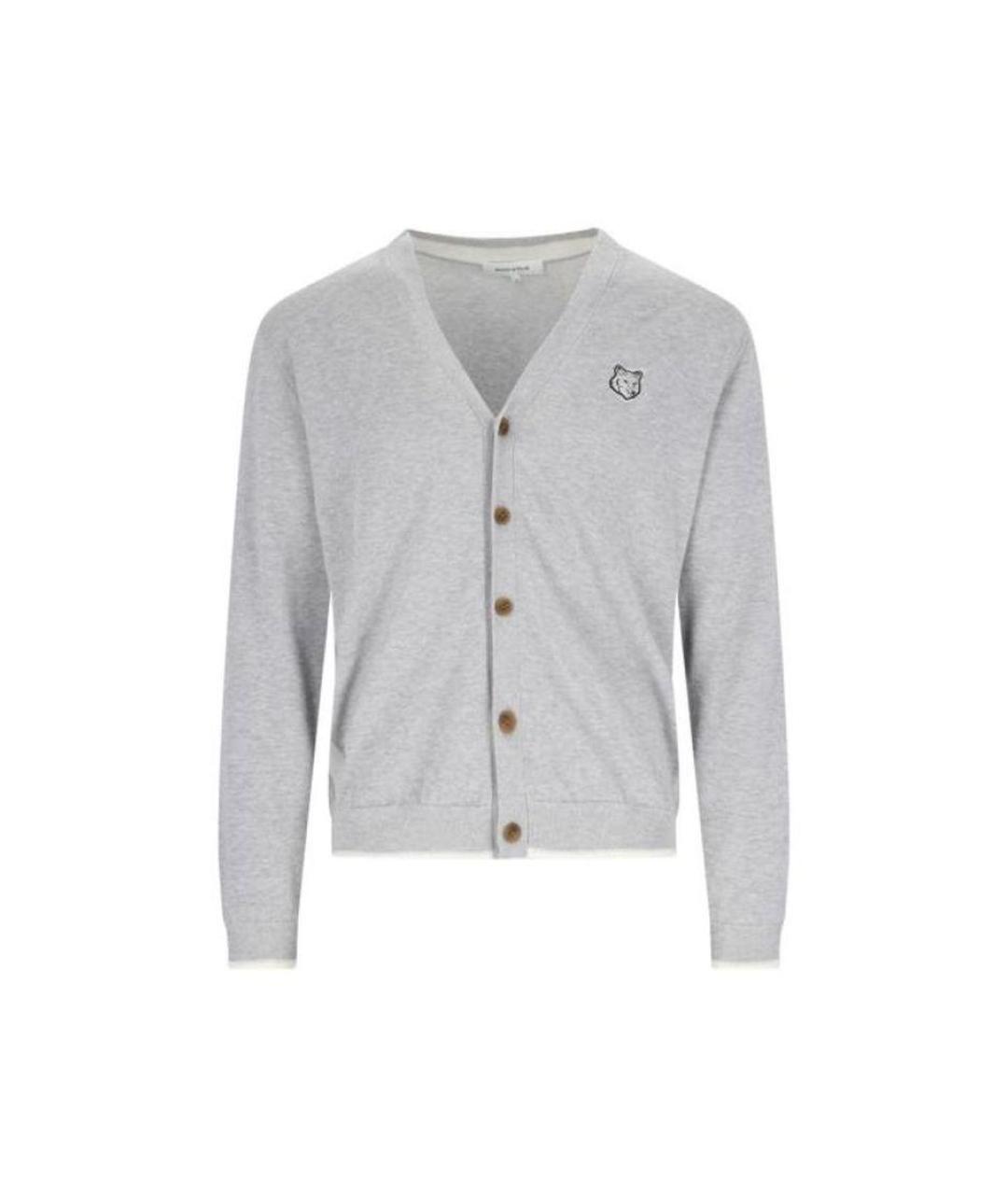MAISON KITSUNE Серый хлопковый кардиган, фото 1