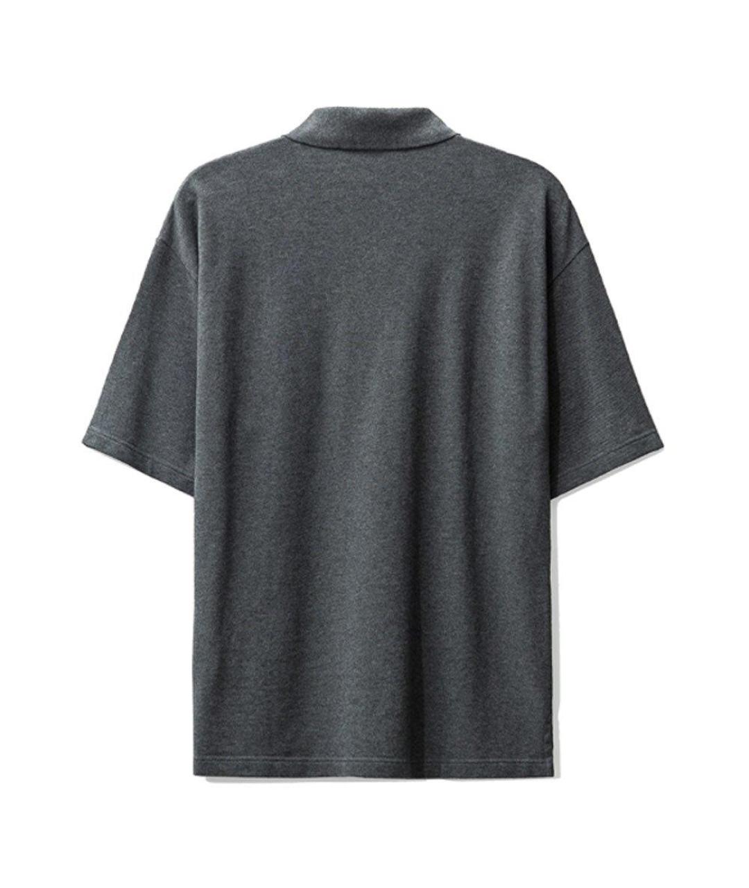 MAISON KITSUNE Серое хлопковое поло с коротким рукавом, фото 2