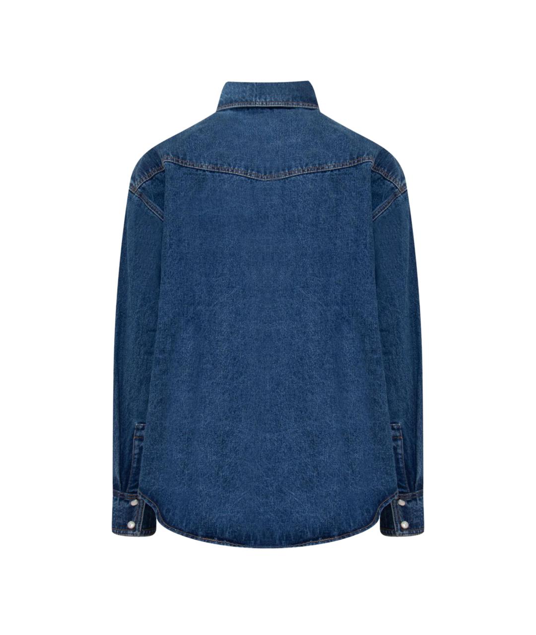 PALM ANGELS Синяя хлопковая кэжуал рубашка, фото 2