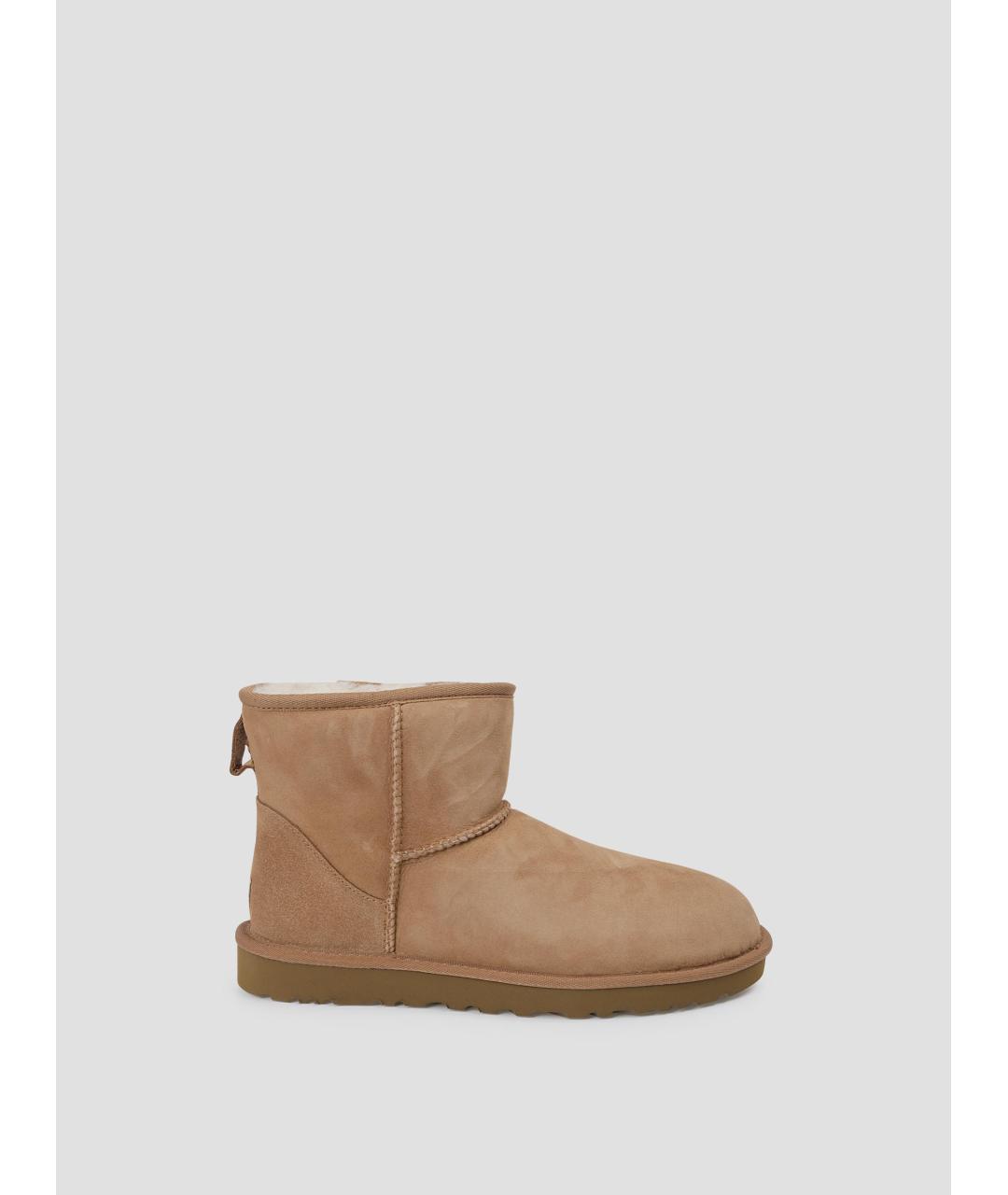 UGG AUSTRALIA Бежевые замшевые высокие ботинки, фото 4