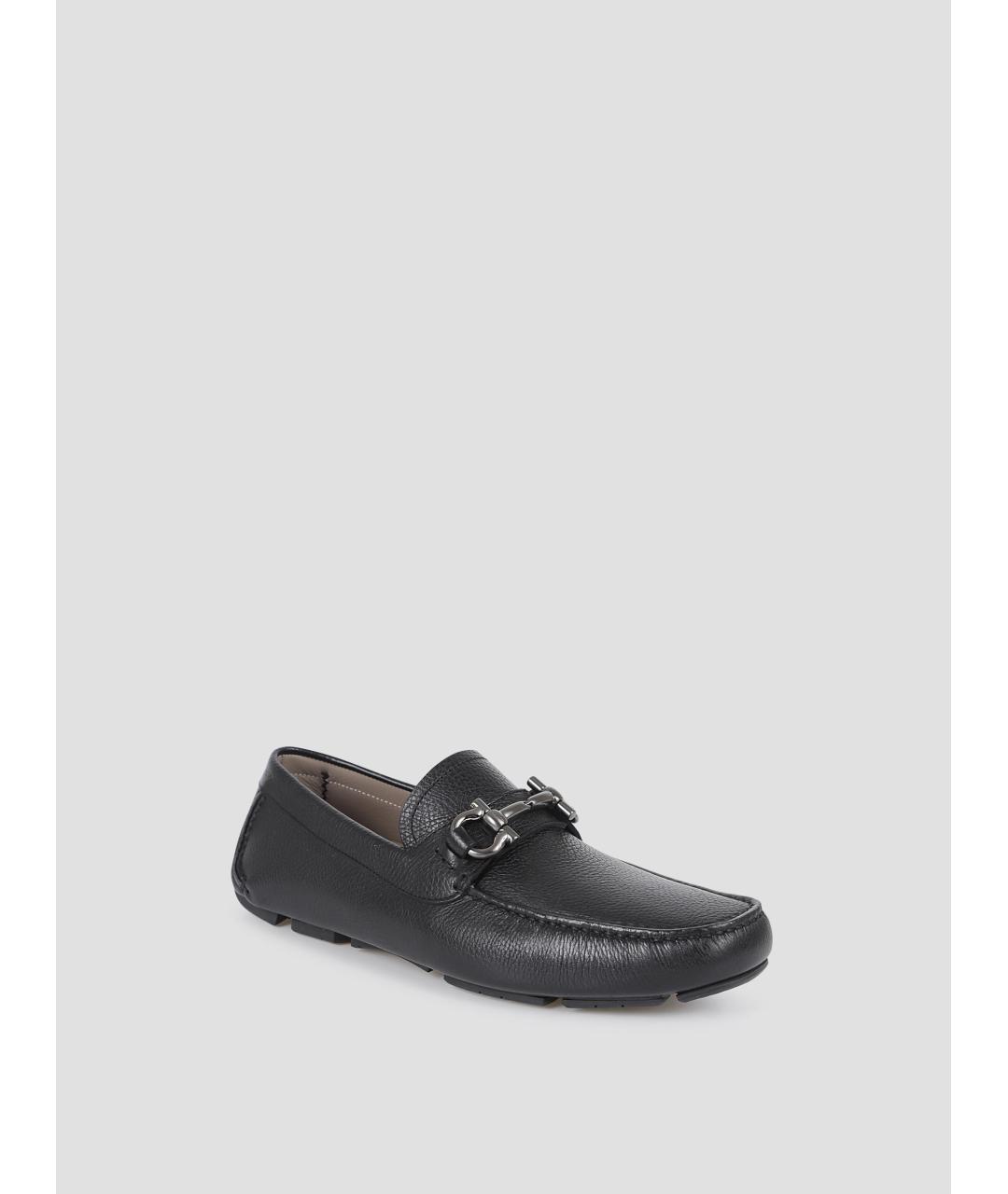 FERRAGAMO Черные кожаные мокасины, фото 3