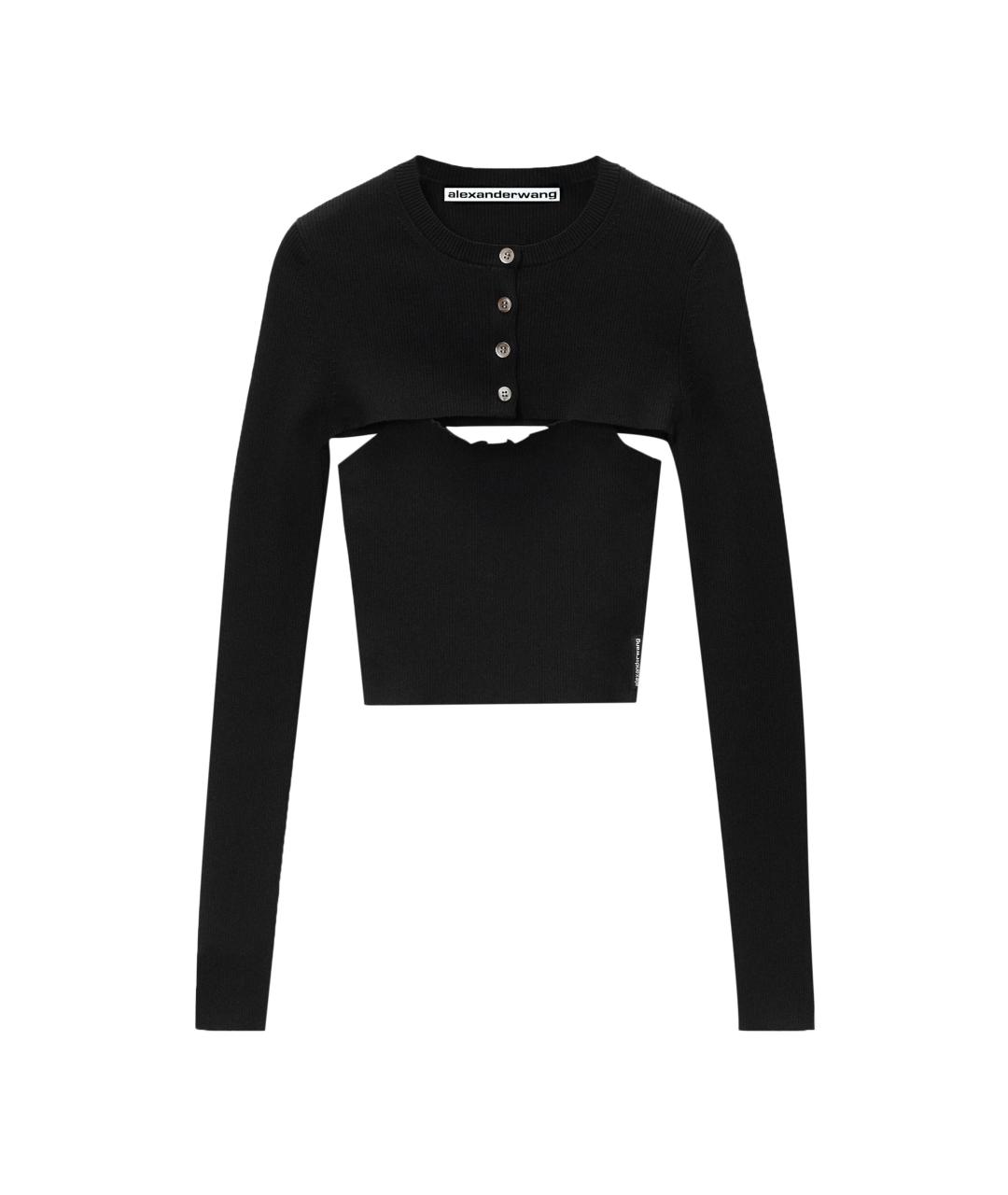 ALEXANDER WANG Черный вискозный кардиган, фото 1