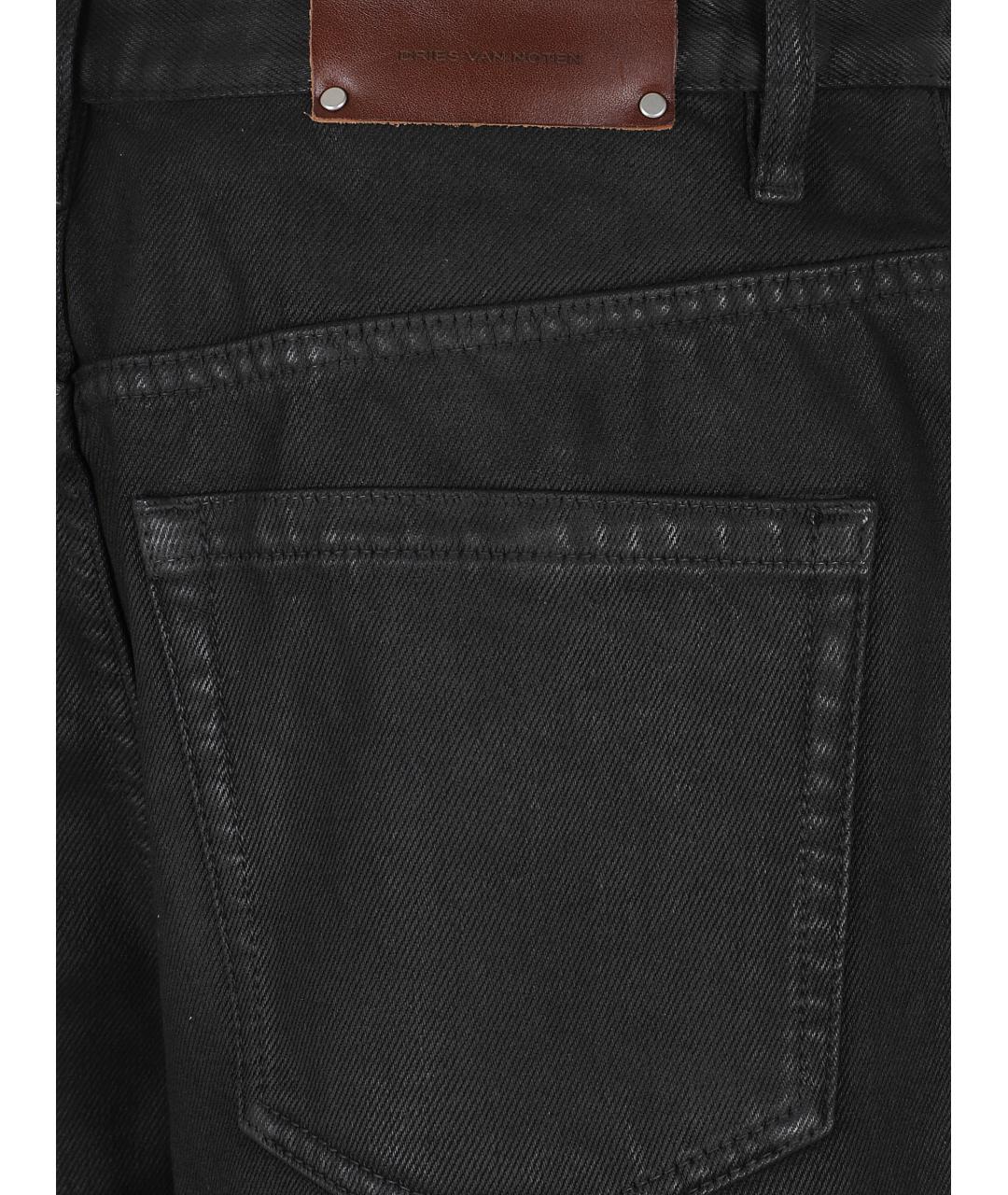 DRIES VAN NOTEN Черные хлопковые прямые джинсы, фото 3
