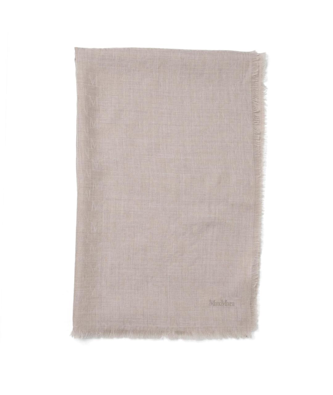 MAX MARA Серый шерстяной шарф, фото 1