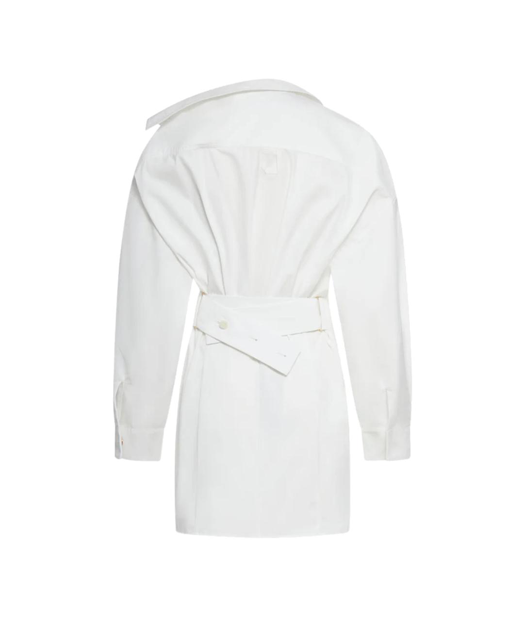 JACQUEMUS Белое хлопковое коктейльное платье, фото 2