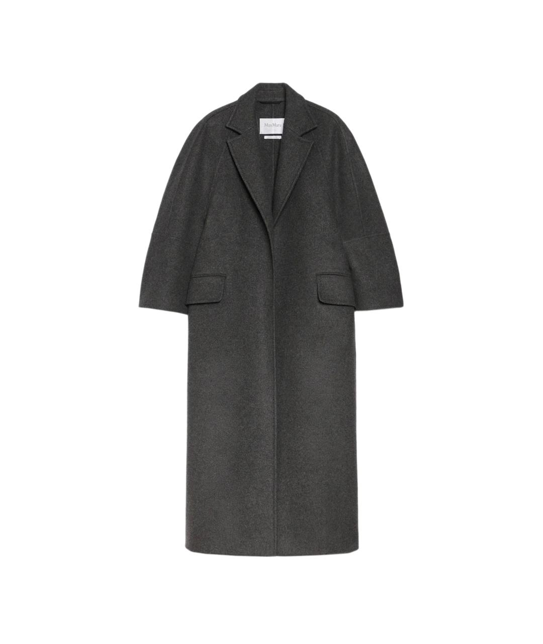 MAX MARA Антрацитовое шерстяное пальто, фото 1