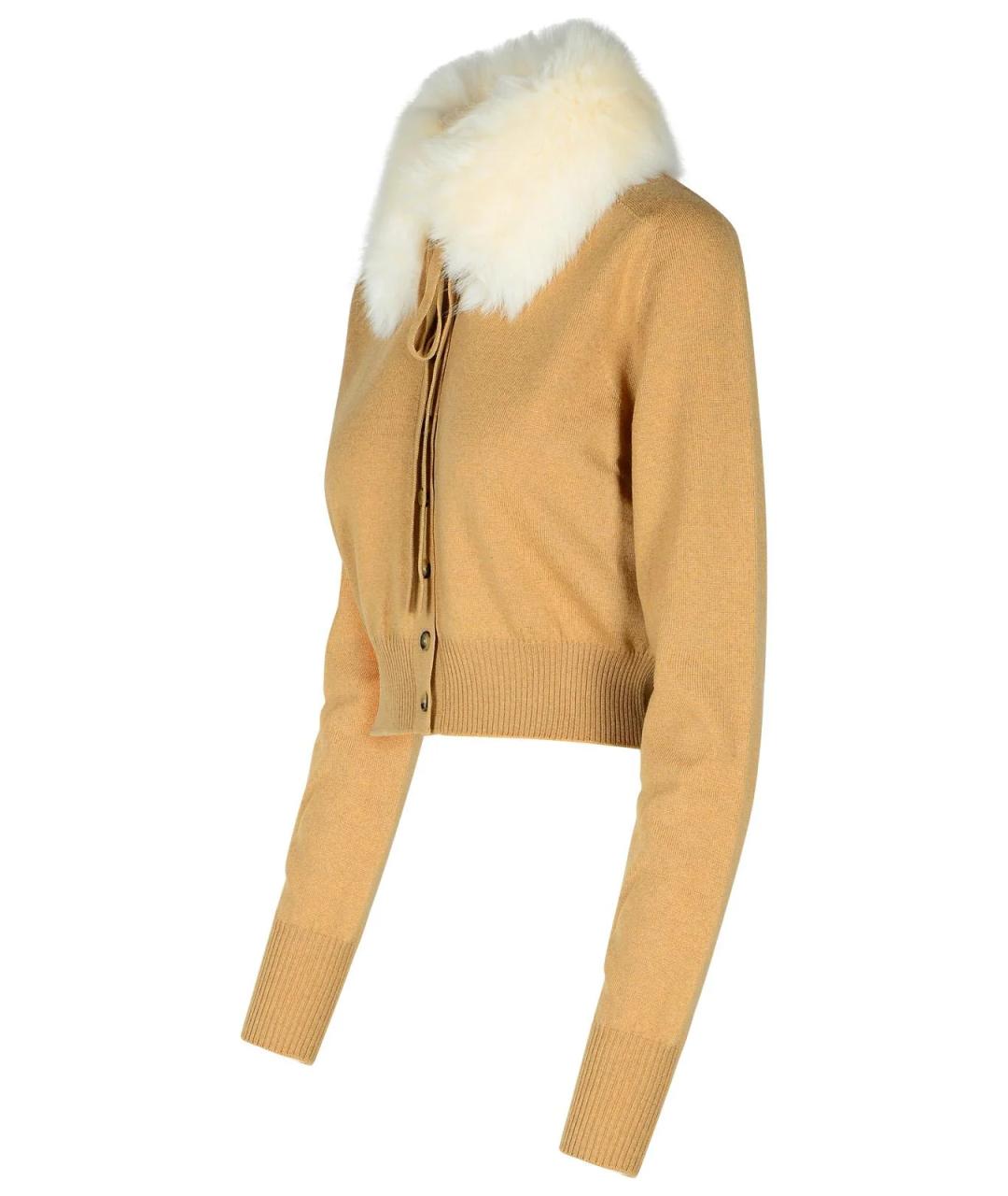 SPORTMAX Бежевый шерстяной кардиган, фото 3