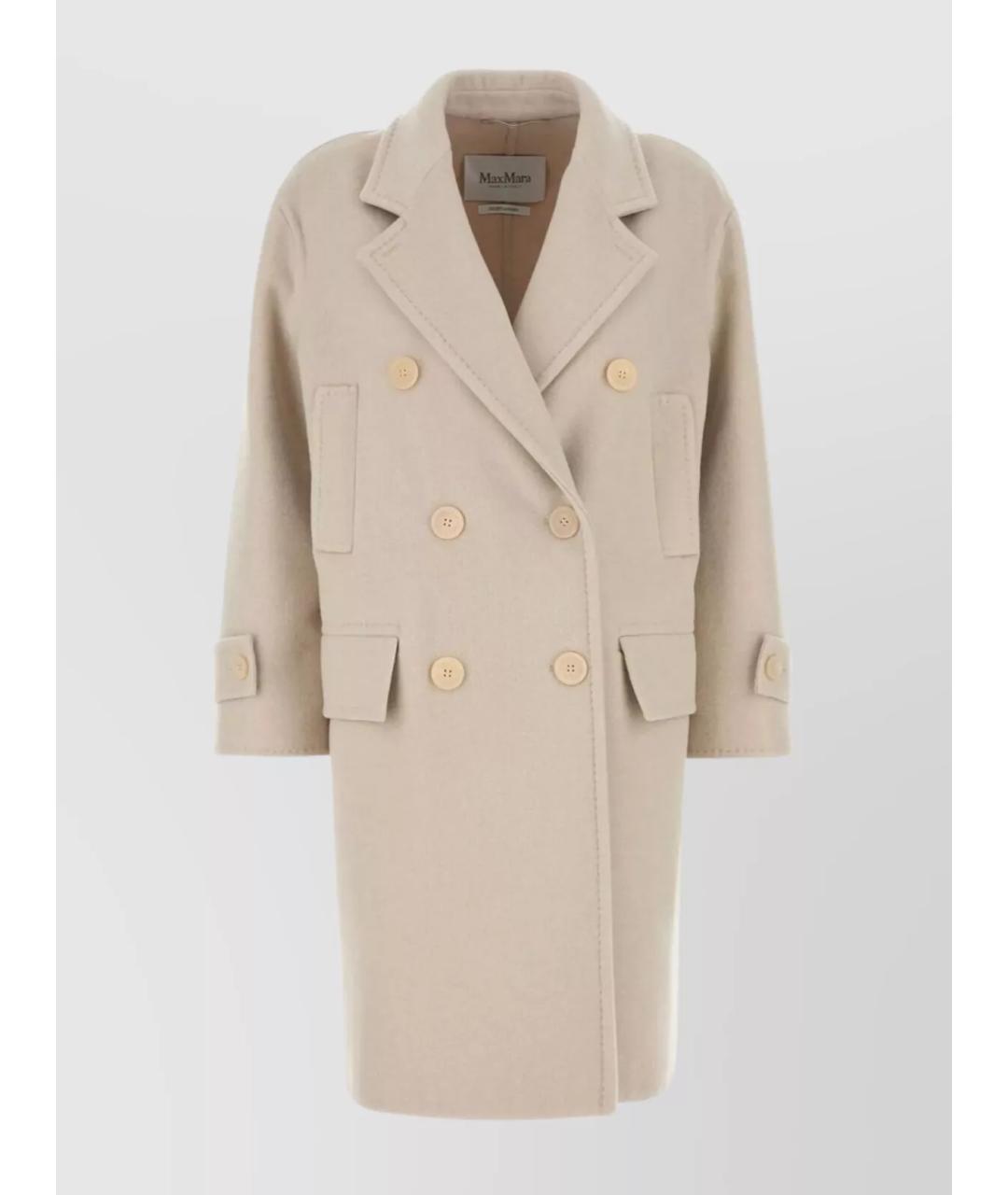MAX MARA Бежевое шерстяное пальто, фото 4