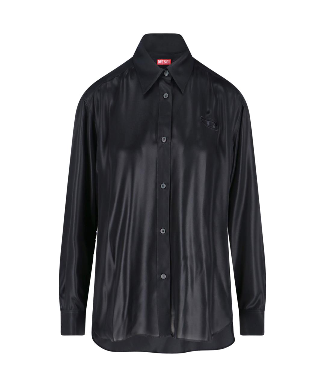 DIESEL Черная полиэстеровая рубашка, фото 1
