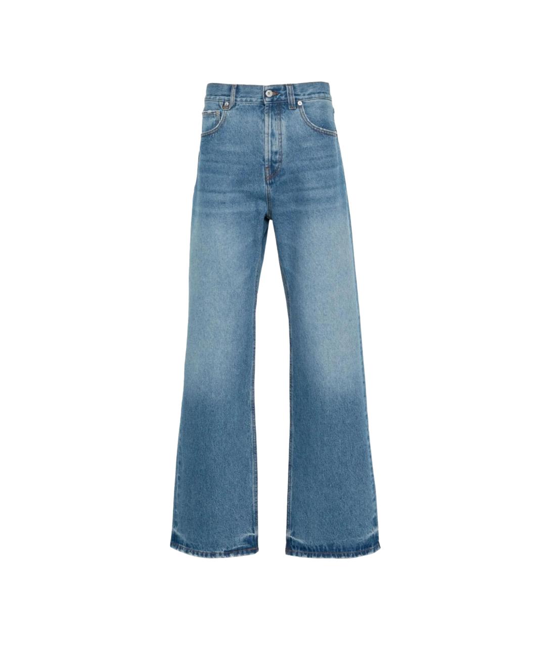 JACQUEMUS Голубые хлопковые прямые джинсы, фото 1