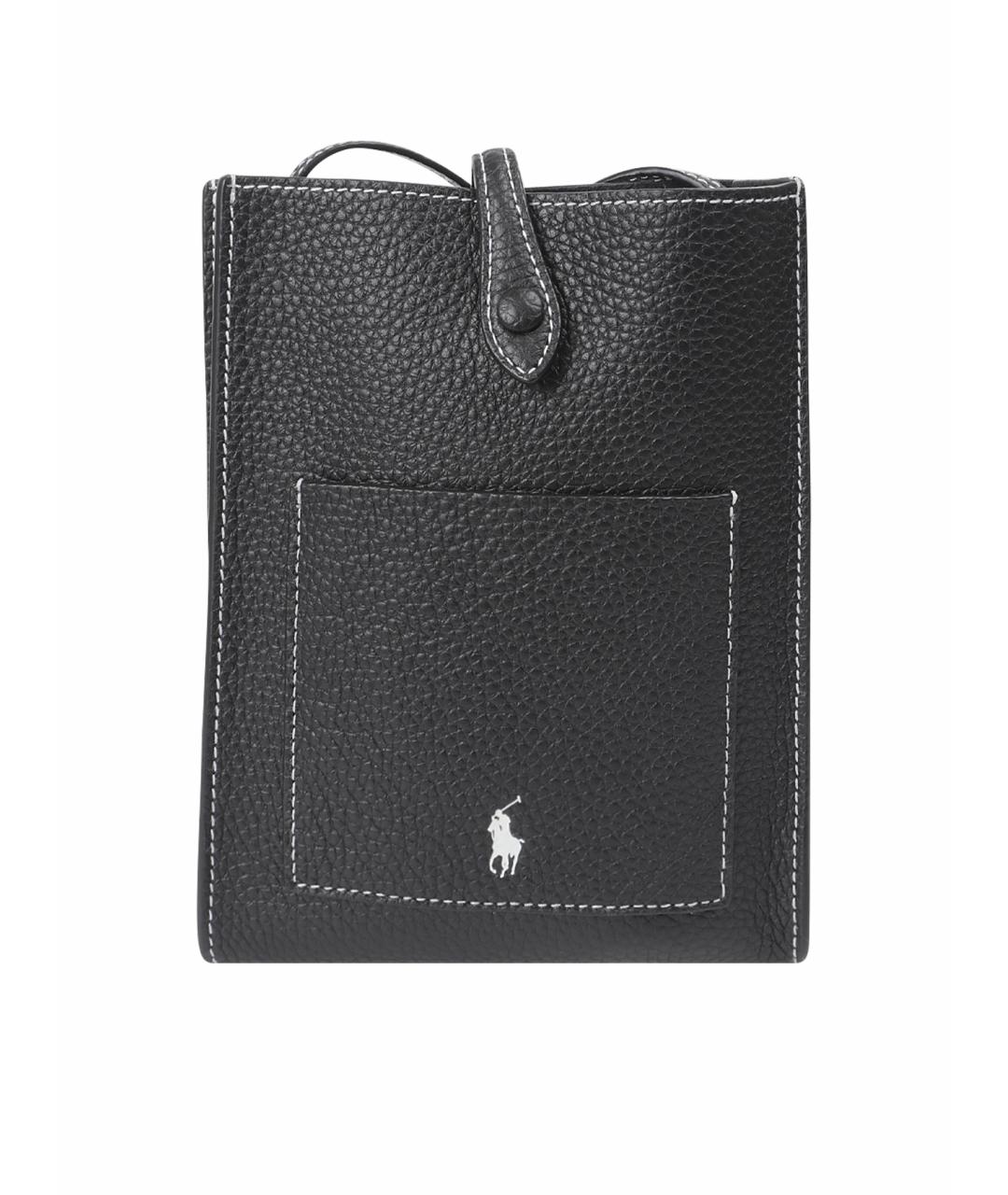 POLO RALPH LAUREN Черная кожаная сумка через плечо, фото 1