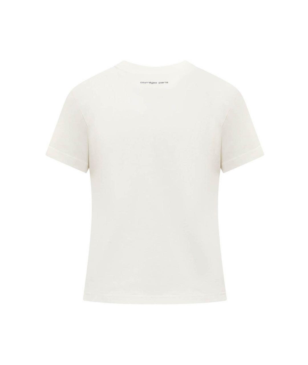 COURREGES Белая хлопковая футболка, фото 2