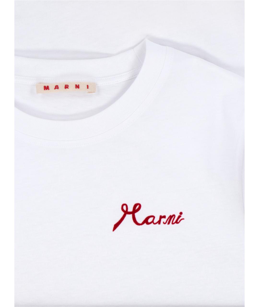 MARNI Белая хлопковая футболка, фото 3