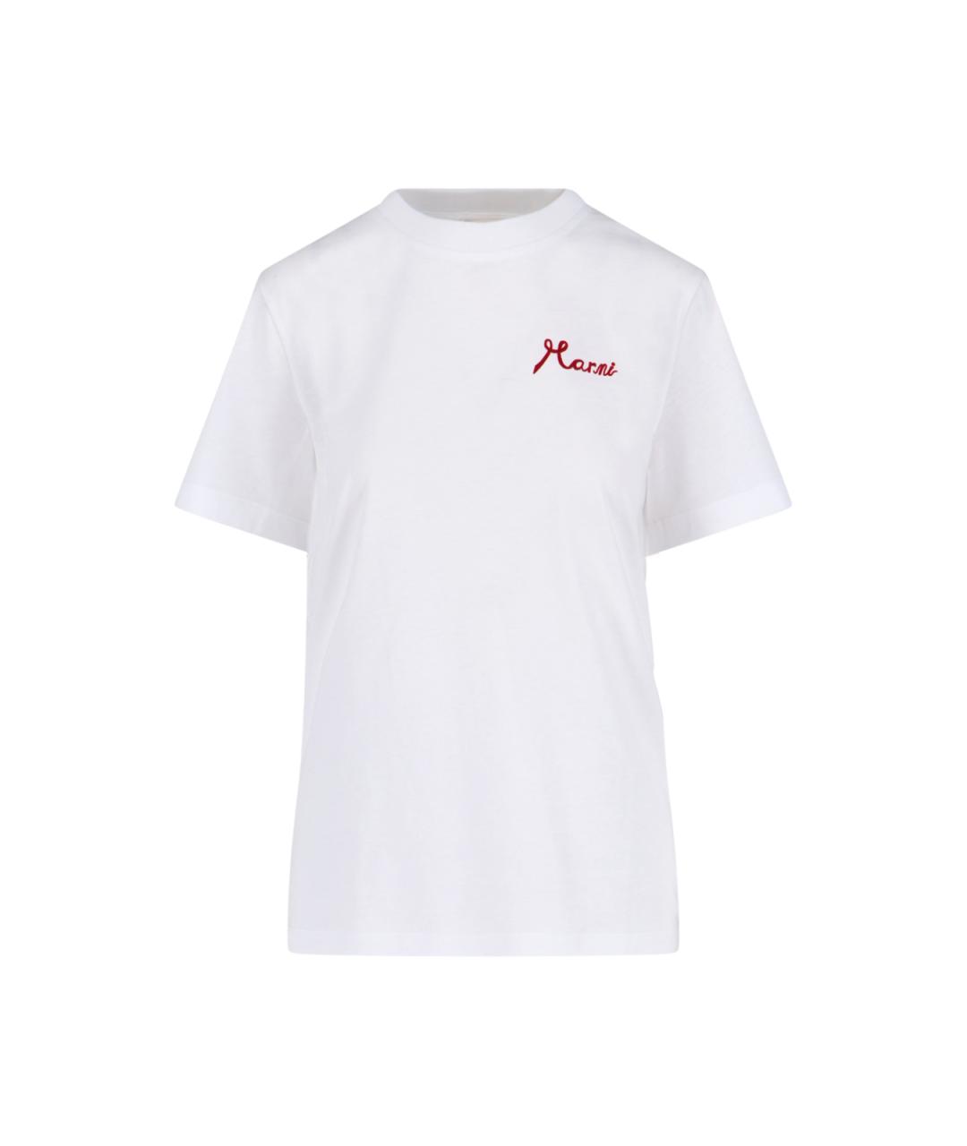 MARNI Белая хлопковая футболка, фото 1