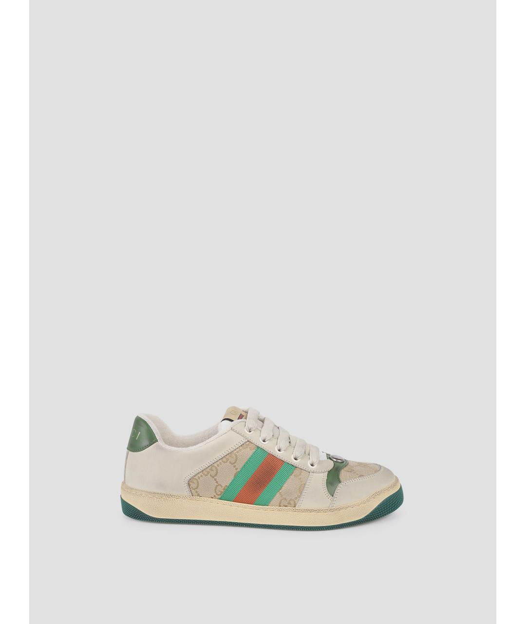 GUCCI Бежевые кеды, фото 4