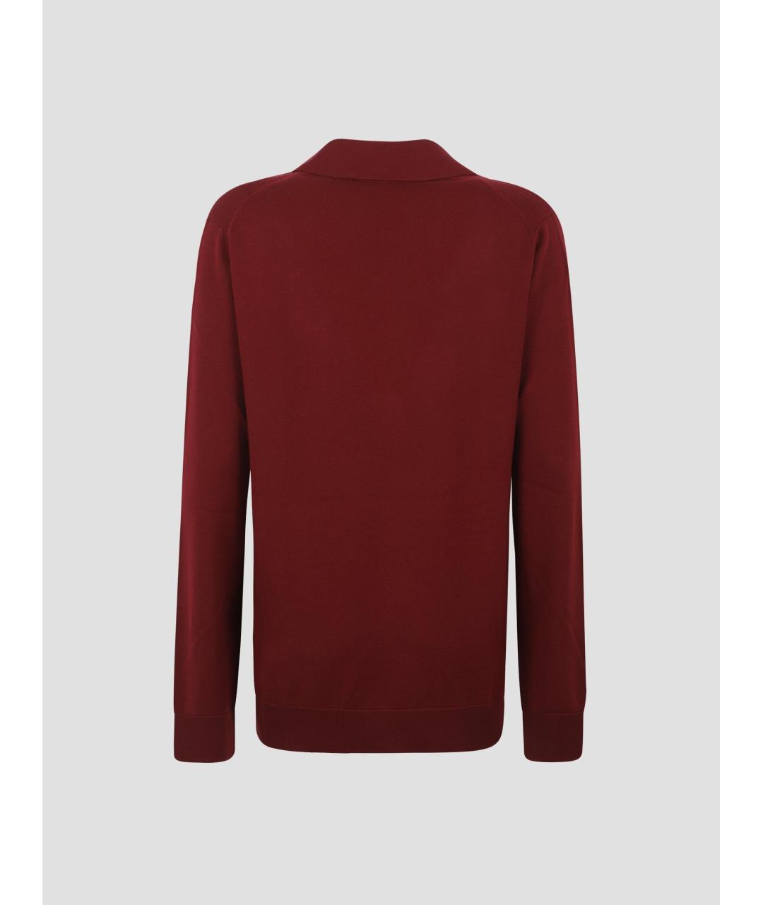 GUCCI Бордовый шерстяной джемпер / свитер, фото 2