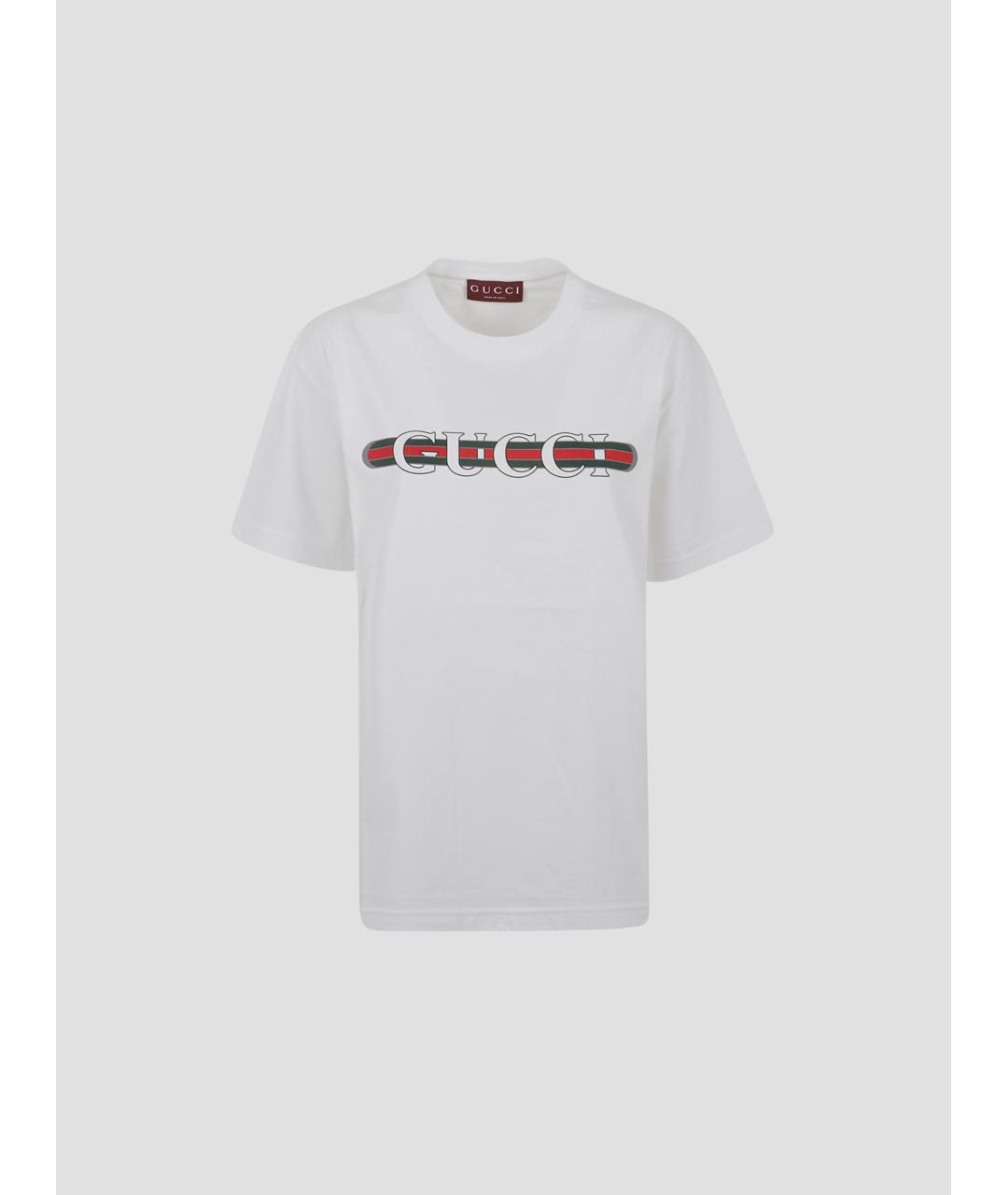 GUCCI Белая хлопковая футболка, фото 4